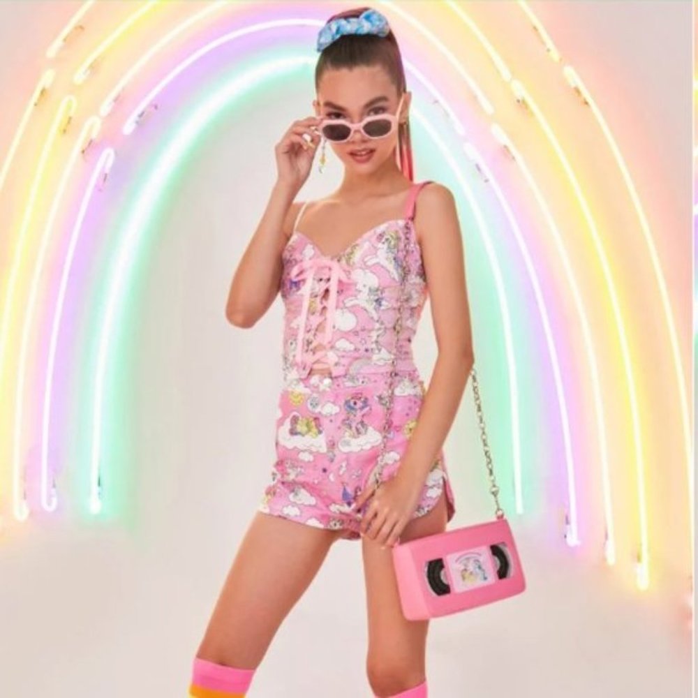 Dolls Kill x My Little Pony Divine Skies Twill Corset Top - XL, rare! - Picture 1 of 10